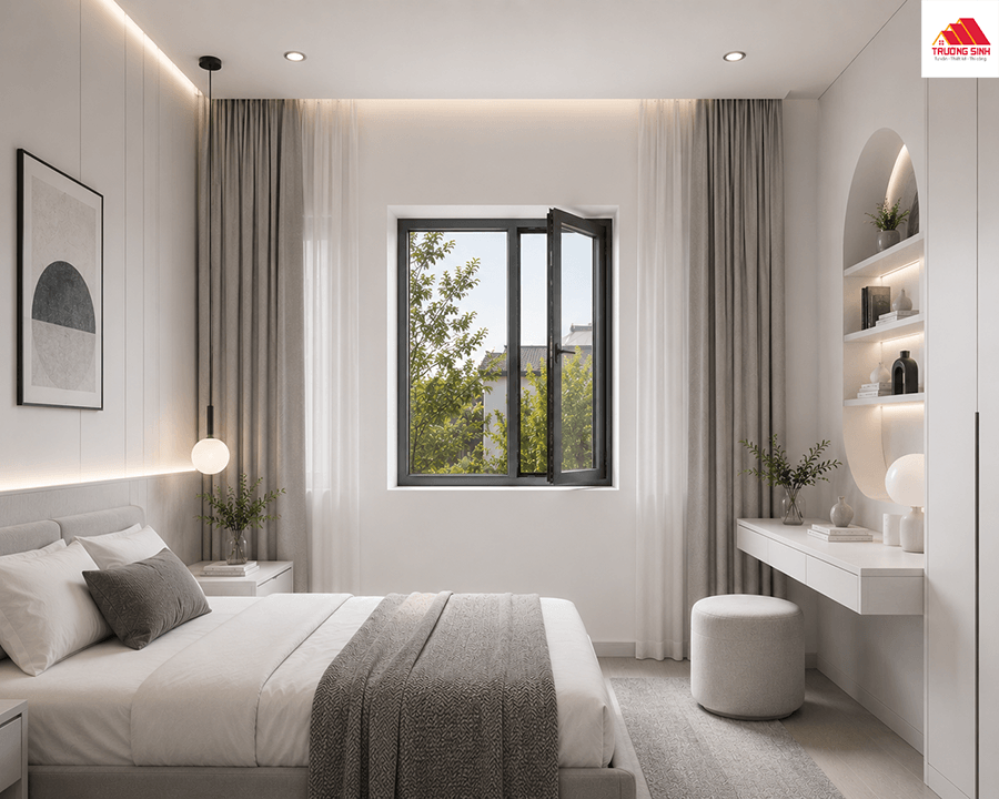 Mẫu cửa sổ mở quay cho phòng ngủ